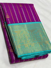 Magenta / Blue  Kanchi Silk Saree